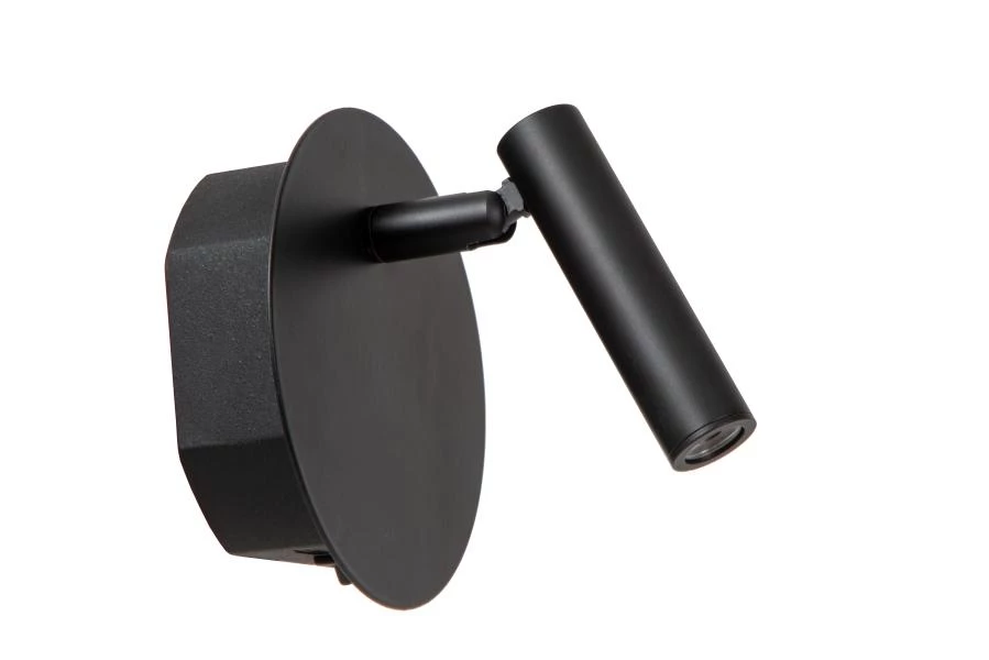 Lucide JOLIJN - wiederaufladbare Bettlampe / Wandleuchte - Akku/Batterie - Ø 10,2 cm - LED - 1x2W 3000K - Magnetisch - Schwarz - ausgeschaltet